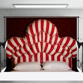 Lofaris Red and White Stripe Headboard Photography Backdrop Vintage Circus or Carnival Themed Fun Bedroom Photo Prop